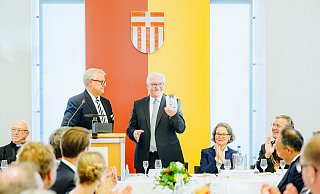 Bundespräsident Frank-Walter Steinmeier hielt als Ehrengast die Festrede beim Libori-Mahl 2022. - Besim Mazhiqi