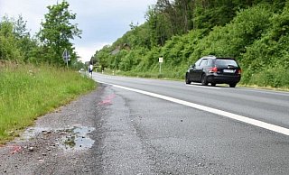 Baustellenvorbereitung an der B 61: Hier kommt ein Container hin. - Dirk Haunhorst