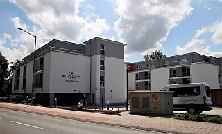 Die beiden Gebäude an der Herforder Straße sind jetzt fertiggestellt worden. Die erste Bewohnerin ist bereits eingezogen. Foto: Meiko Haselhorst - Meiko Haselhorst