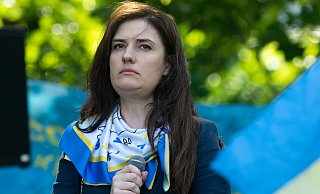 Iryna Shum, Generalkonsulin der Ukraine, äußert sich im Interview zum Ukraine-Krieg. - picture alliance / NurPhoto