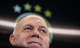 DFB-Präsident Bernd Neuendorf besuchte Gütersloh. - Sebastian Gollnow/dpa