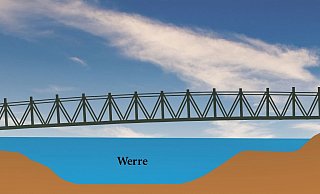 Bad Oeynhausens erste Stahl-Fachwerk-Brücke soll eine Radverbindung zwischen Prinzenwinkel und In der Ahe über die Werre schaffen. - Jürgen Schultheiß