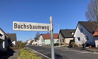 Der Unfallort an der Einmündung des Buchsbaumwegs. - Jobst Lüdeking