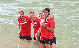 DSC-Coach Mitch Kniat (l.) verriet in Kiens, dass er als Spieler fast beim FC Südtirol untergekommen wäre. - Oliver Krato