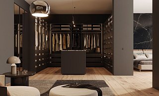 So sieht das neue „Ankleidezimmer“ von Rotpunkt-Küchen aus. Ein Luxus, den sich wahrlich nicht jeder leisten kann – das Klientel von Rotpunkt Küchen in vielen Fällen aber schon. - Rotpunkt Küchen
