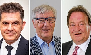 Die Dezernenten (v.l): Planungsdezernent Gregor Moss, Schul- und Kulturdezernent Udo Witthaus und Kämmerer Rainer Kaschel. - NW