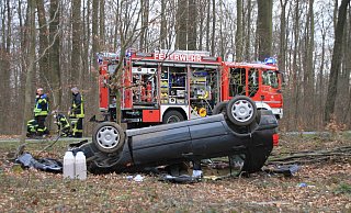 Der Wagen blieb auf dem Dach im Wald liegen. - Madita Schellenberg