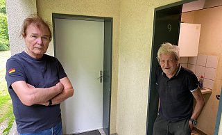 Herbert Ritscher und Dieter Willmes wohnen in der Unterkunft an der Doheermanns Höhe. - Christian Bröder