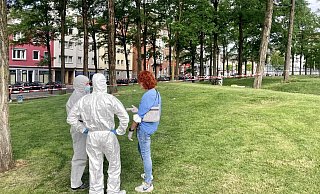 Mordermittler und Spurensicherung haben den Tatort an der „Tüte“ am Freitag abgesperrt. Inzwischen ist klar, dass das Opfer schlief, als es angegriffen wurde. - Jens Reichenbach