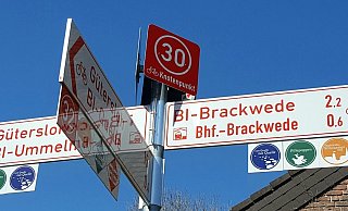 Unser Startpunkt: An der Ferdinandstraße am Luttertal geht's los - so wie hier sind die Schilder nun überall perfekt. - Kurt Ehmke