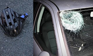 Vermutlich hat der Fahrradhelm den 24-Jährigen vor schwersten Kopfverletzungen geschützt. - Polizei Paderborn