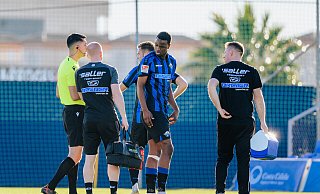 SCP-Sturmtalent Ilyas Ansah (M.) musste am vergangenen Mittwoch im Testspiel gegen den FC St. Gallen kurz nach seiner Einwechslung verletzt raus. Nun ist das Trainingslager für ihn vorzeitig beendet. - Besim Mazhiqi