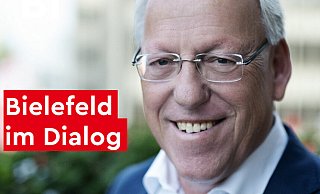 Auf der städtischen Homepage bittet Oberbürgermeister Pit Clausen um Themenvorschläge für den Bürgerdialog. - Stadt Bielefeld