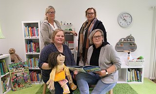 Mareike Korsikowski (v.l.), Martina Pollmeier-Hofmann, Barbara Nolte und Anja Jäkel setzen sich für eine Fortführung der Sprachkitas ein - mit Erfolg. - Janina Pietruschka