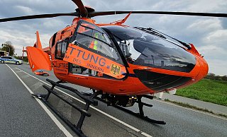 Rettungshubschrauber Christoph 13 ist an der Unfallstelle der A2 gelandet. - Symbolfoto: Gerald Dunkel