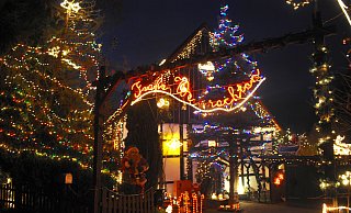 Mehr als 100.000 kleine Lämpchen werden Haus und Grundstück in der Masper Straße 5 wieder in ein weihnachtliches Lichtermeer tauchen. - NICOLE ELLERBRAKE