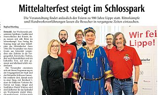 In dem Bericht der „LZ“ wird Norbert Morkes (r. mit rotem Anno-T-Shirt) als Gründer von Anno Events erwähnt. - NW