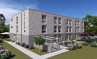 So soll das Studierendenheim aussehen, wenn es fertig ist. 18 Monate Bauzeit sind angesetzt. - Wegener Massivhaus GmbH