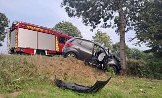 Der Autofahrer geriet mit seinem Wagen ins Schleudern und krachte gegen einen Baum. - Peter Heidbrink