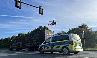 Der Rettungshubschrauber ist am Morgen am Ostring im Einsatz. - Paul Brinkmann