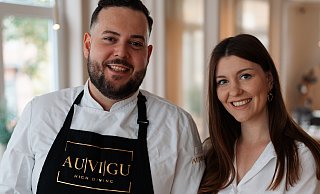 Inga und Gianluca Fleer haben das Restaurant "Auvigu" eröffnet und in den ersten sechs Monaten schon einen Eintrag im Guide Michelin erkocht. - Annkatrin Gärtner