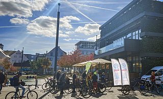 Nur wenige fanden den Weg zur Fahrrad-Demo in Bielefeld. - Sarah Jonek