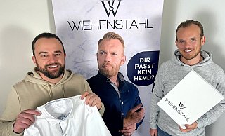 Maßarbeit: Thomas Bohnenkamp (l.) und René Ruschmeier sind mit ihrem Modelabel "Wiehenstahl" auf Erfolgskurs. - Wiehenstahl