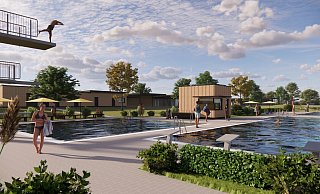 Blick in die Zukunft: So wie in dieser Illustration wird das Freibad nach dem Umbau aussehen. - Illustration: pbr Architekten Ingenieure