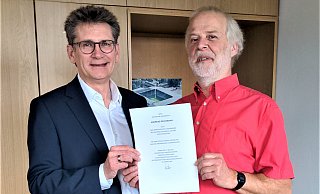 Präsident des Landgerichts Klaus Petermann (l.) und Richter am Landgericht Andreas Reichmann. - Nils Middelhauve