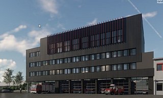 So soll nach den Planungen die neue Kreisfeuerwehrzentrale aussehen. Wo sie aber stehen wird, ist derzeit offen. - Realisierung Planquadrat Architekten