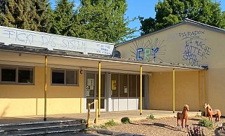 Schmierereien an der Grundschule Steinheim: Auch bei den Pferden sollen die Haare abgeschnitten worden sein. - Ariane Mönikes