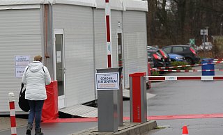 Das neue Corona-Testzentrum der Mühlenkreiskliniken am Krankenhaus Bad Oeynhausen ist geöffnet. - Ulf Hanke