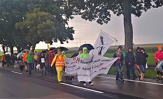 Entlang der Bundesstraße 252 führte die Demonstration gegen den 2plus1-Ausbau der B252 zwischen Hohenwepel und Gut Alfredshöhe am Freitagnachmittag. - Simone Flörke