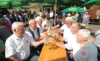 Die "Lustigen Heideböcke" aus Oppenwehe sind seit 15 Jahren Stammgast auf dem Lübbecker Bierbrunnenfest. - Joern Spreen-Ledebur