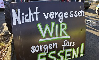 In Gütersloh brachte eine Sternfahrt auf dem Stadtring mit 800 Traktoren am 8. Januar den Verkehr zeitweise zum Erliegen. - Uwe Caspar
