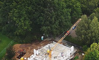 Derzeit wird der Rohbau zum neuen Kita-Gebäude in Dünne erstellt. - Gerald Dunkel