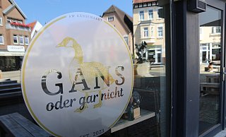 In Insolvenz: Das "Gans oder gar nicht" am Herforder Gänsemarkt. - Claus Frickemeier