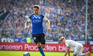 Christopher Lannert (l.) und Arminia Bielefeld waren gegen den Erzrivalen Preußen Münster obenauf. - Sarah Jonek