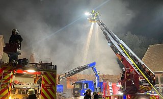 Die Scheune in der Steinheimer Straße in Billerbeck brannte aus. - Feuerwehr Horn-Bad Meinberg