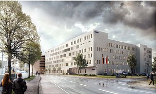 So sieht der Entwurf des neuen Polizeidienstgebäudes am Stadtholz aus. - NW