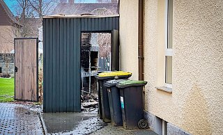 Ein Bild von der Outdoor-Küche nach dem Brand. - MŸller