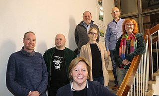 Lars Hoffmeyer (v. l.) rückt für Maik Babenhauserheide nach, Rolf Kinnebrock für Anja vor der Brügge-Schütte und Felix Hirn für Regine Steffen. Die Fraktion wird geführt von Regina Schlüter-Ruff (vorn). - Ekkehard Wind