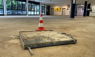 Die Aula des FvSG ist zurzeit Baustelle. Hier soll ein Selbstlernzentrum für Schüler entstehen. - Shannon-Lee Bendig