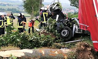 Am 15. September stirbt ein portugiesischer Lkw-Fahrer auf der Landesstraße 953 zwischen Borgentreich und Natzungen. - Burkhard Battran