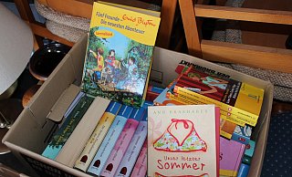 Beim ersten Wiederverwendungstag auf dem Recyclinghof wurden unter anderem tolle Bücher und Stühle abgegeben. - GEG
