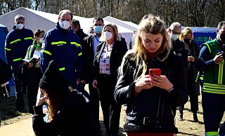 PR-Besuch der Innenministerin? Die Flüchtlinge haben wenig überraschend andere Sorgen. - AFP or licensors