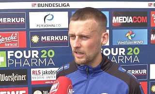 Paderborns Sebastian Klaas erwartet ein schweres Spiel gegen den Hamburger SV. - Screenshot NW