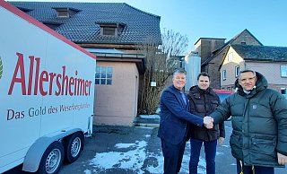 Allersheimer-Geschäftsführer Dirk Brüninghaus (v. l.), Westheimer-Geschäftsführer Moritz von Twickel und Gesellschafter Alexander Fitz – hier bei der Konferenz im Januar – glauben an eine gute Zukunft der Marken und des regionalen Biers. - David Schellenberg
