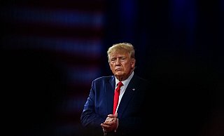 Der ehemalige Präsident Donald Trum bei einer Konferenz am Wochenende. - CHANDAN KHANNA / AFP