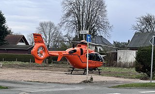 Per Rettungshubschrauber wurde ein Notarzt zu einem Einsatz an die Todtenhauser Straße transportiert. - Patrick Schwemling